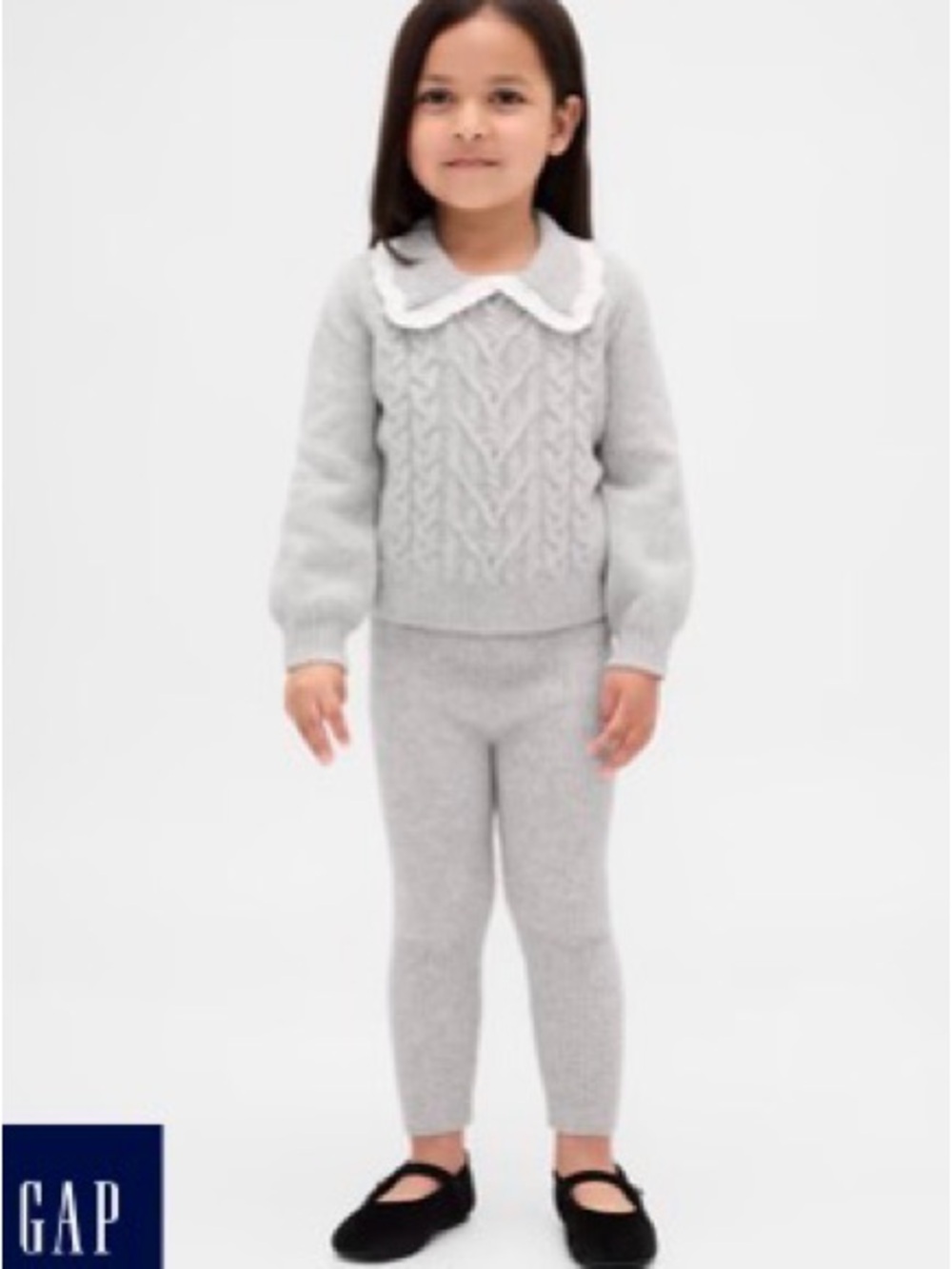 GAP Girls Grey cashsoft ribbed knit leggings